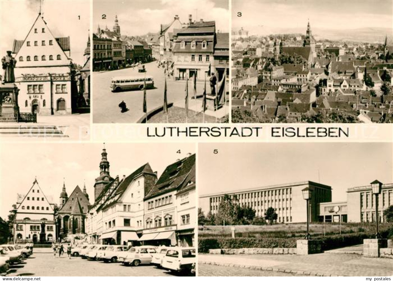 73050601 Eisleben Rathaus August-Bebel-Plan Marktplatz Betriebsberufsschule  Eis - Eisleben