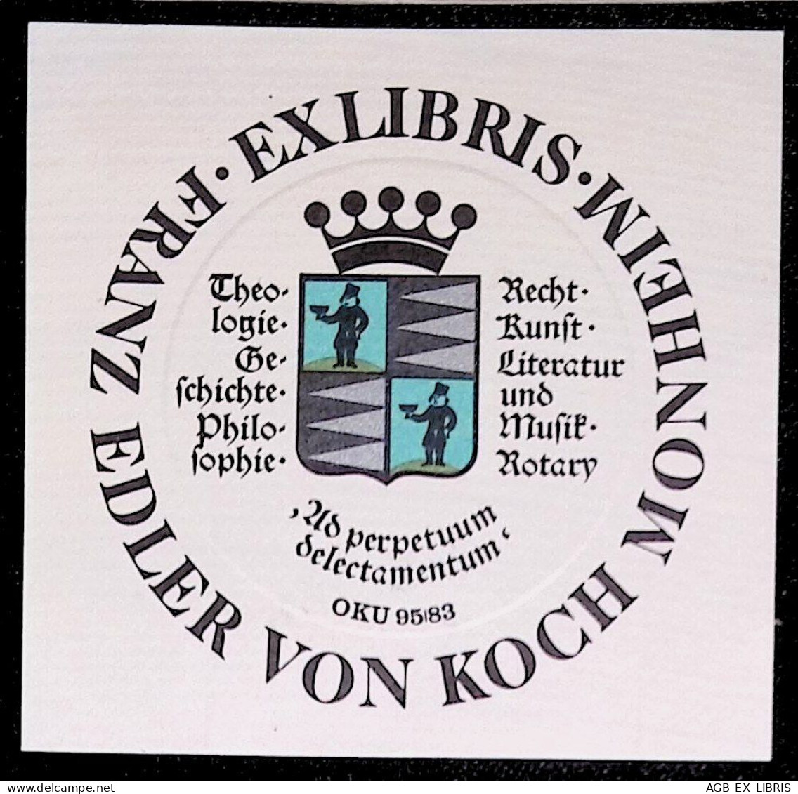 EX LIBRIS OTTO KUCHENBAUER Per FRANZ EDLER VON KOCH MONHEIM 95/83 L27bis-F01 - Exlibris