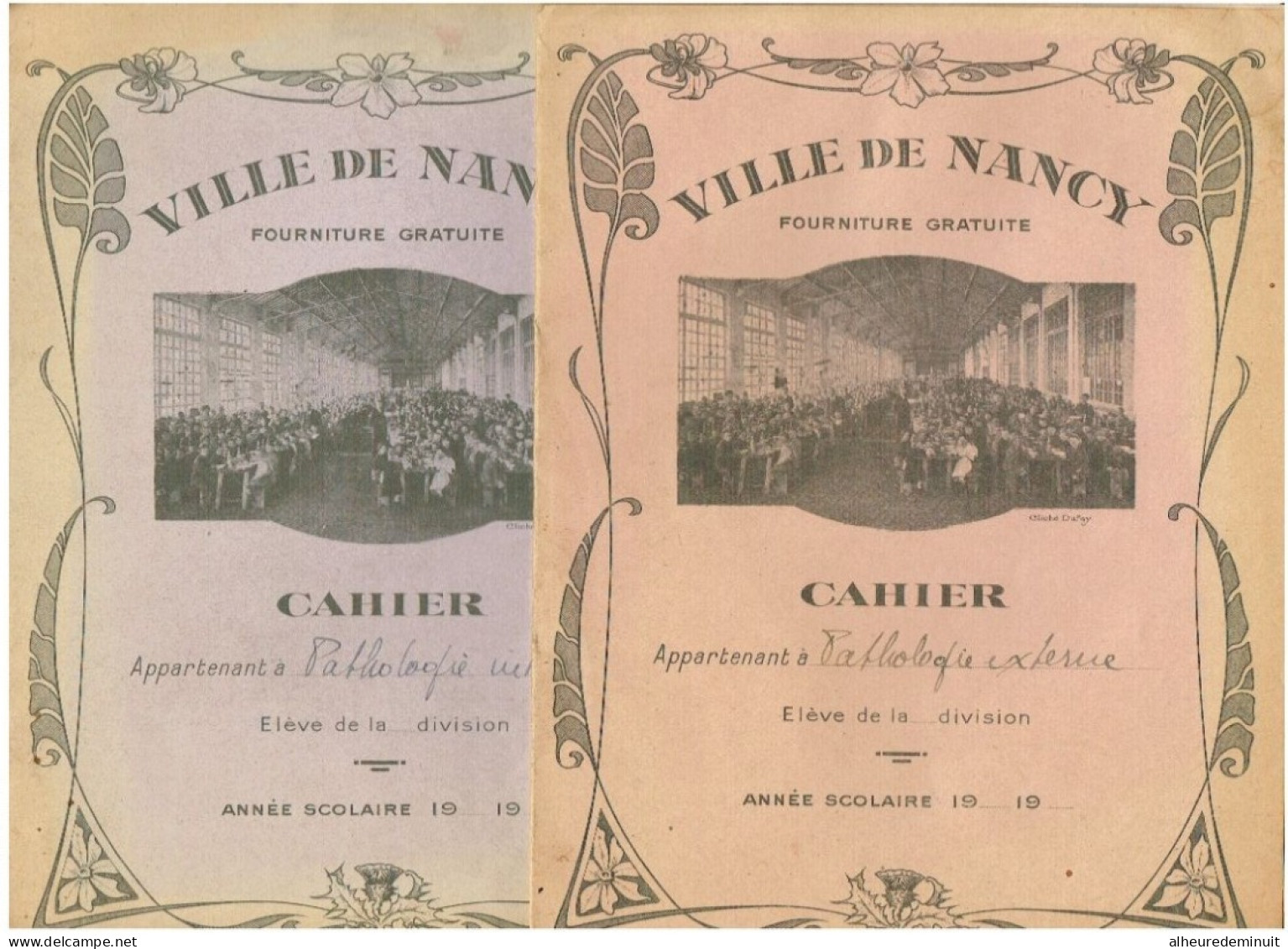 Lot 2 Protège-cahier VILLE DE NANCY-colonie Scolaire De Gentilly-métier-hygiène-ECOLE-l'alcool"fin XIX ème"élèves - Enfants