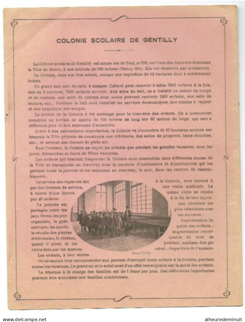 Lot 2 Protège-cahier VILLE DE NANCY-colonie Scolaire De Gentilly-métier-hygiène-ECOLE-l'alcool"fin XIX ème"élèves - Kinder