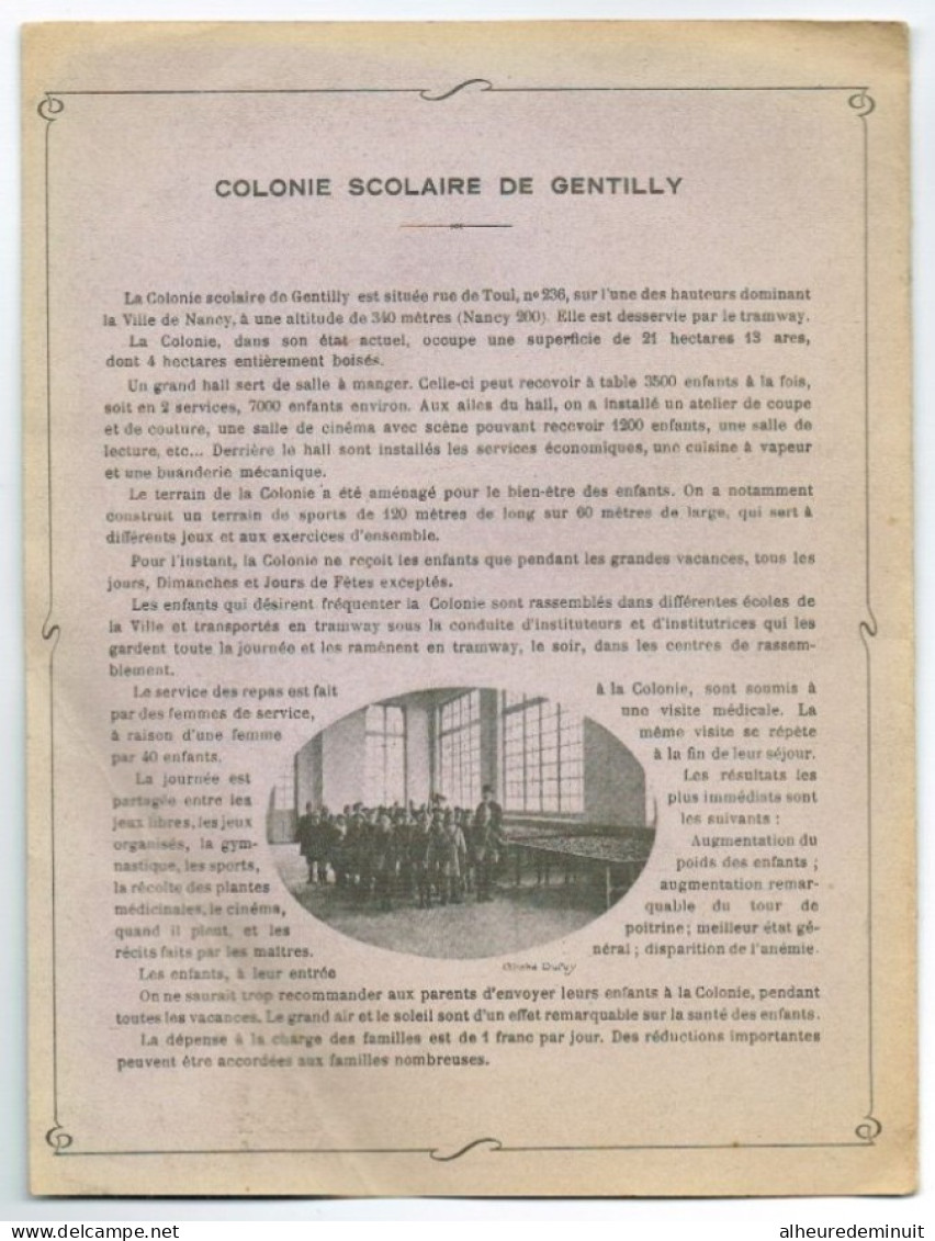 lot 2 protège-cahier VILLE DE NANCY-colonie scolaire de Gentilly-métier-hygiène-ECOLE-l'alcool"fin XIX ème"élèves