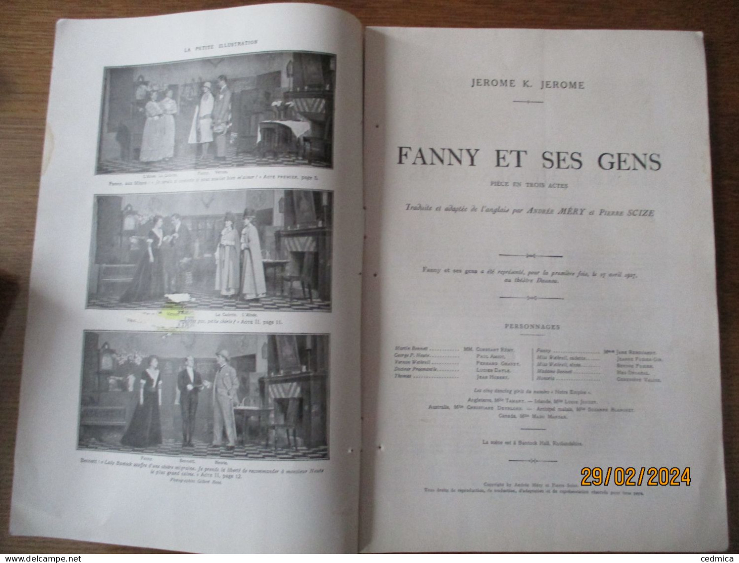 LA PETITE ILLUSTRATION  THEATRE DAUNOU FANNY ET SES GENS 4 JUIN 1927 - Autores Franceses