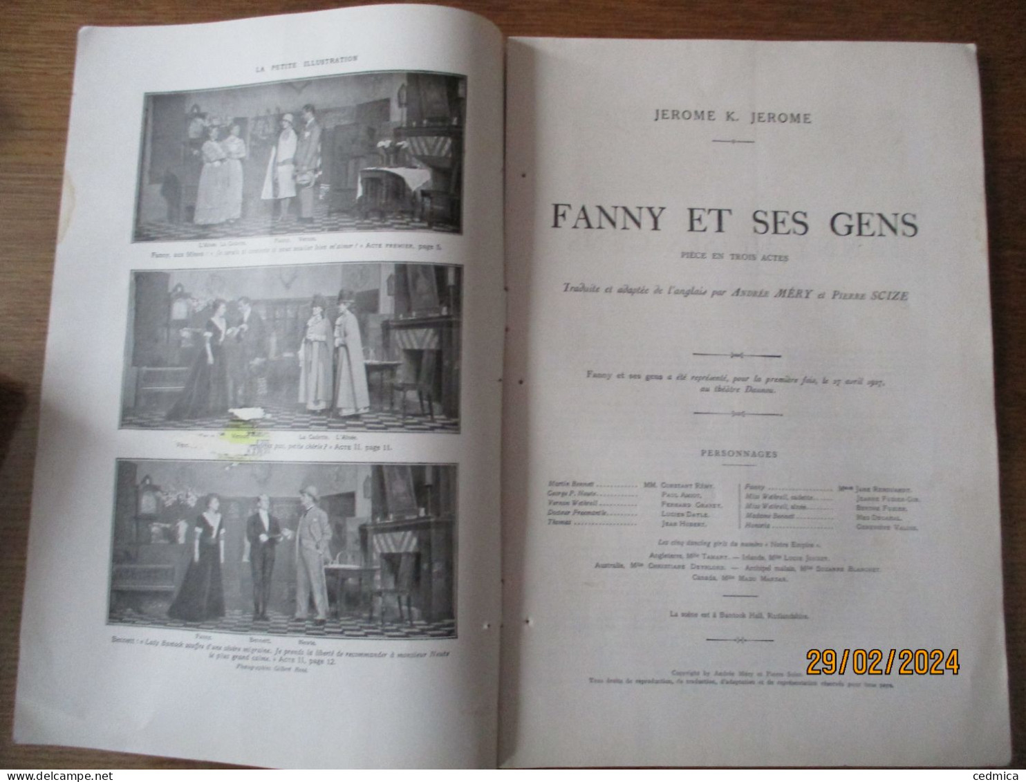 LA PETITE ILLUSTRATION  THEATRE DAUNOU FANNY ET SES GENS 4 JUIN 1927 - Franse Schrijvers
