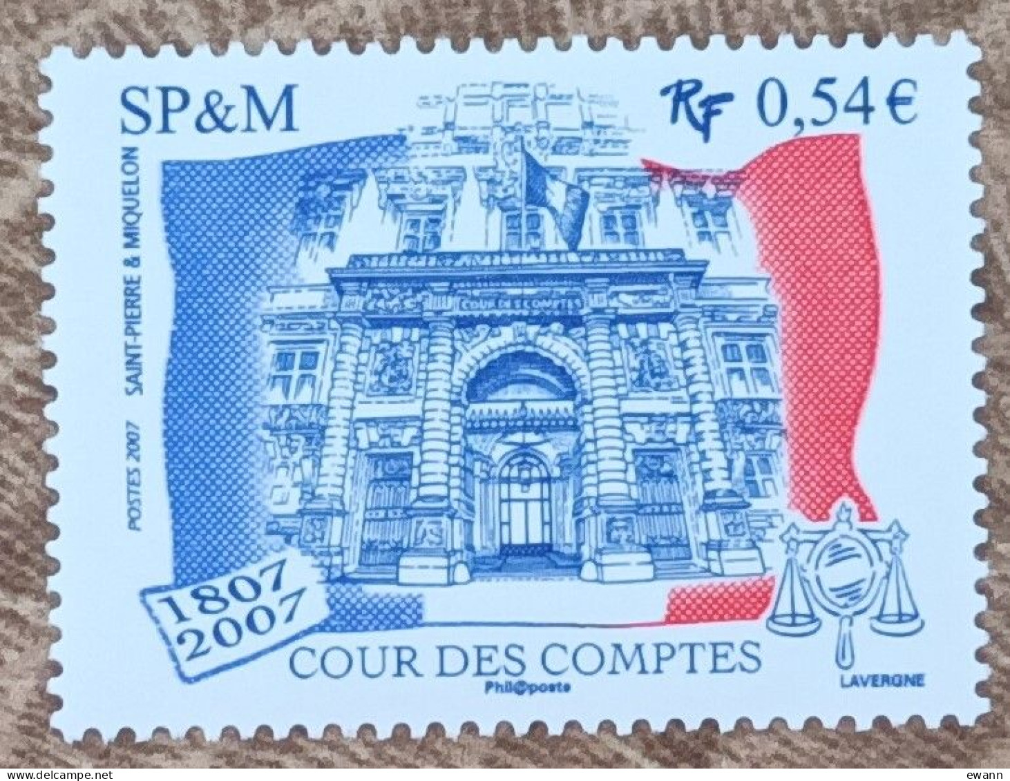 Saint Pierre Et Miquelon - YT N°885 - Cour Des Comptes - 2007 - Neuf - Unused Stamps