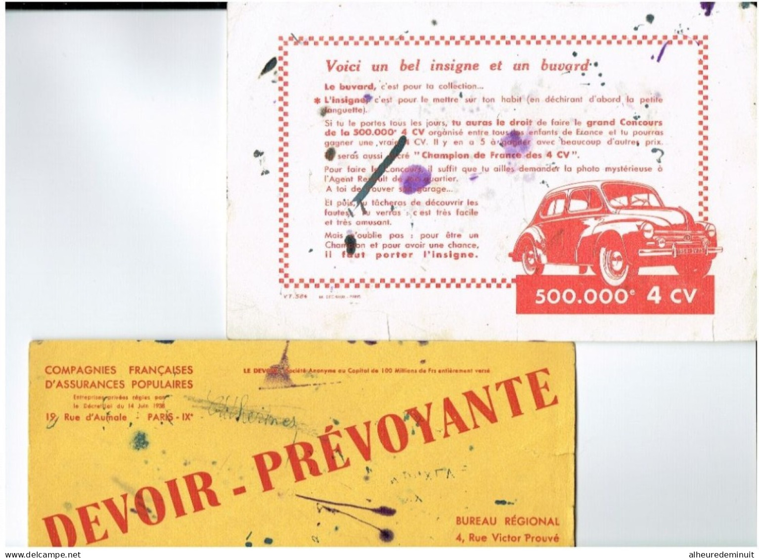 Lot 6 Buvards Utilisés"RHUM-St-PIERRE-LUCILINE PETROLE JUPITER-ASSURANCES-AUTO 4 CV-sucre Sol-FICARMONE- - Hydrocarbures