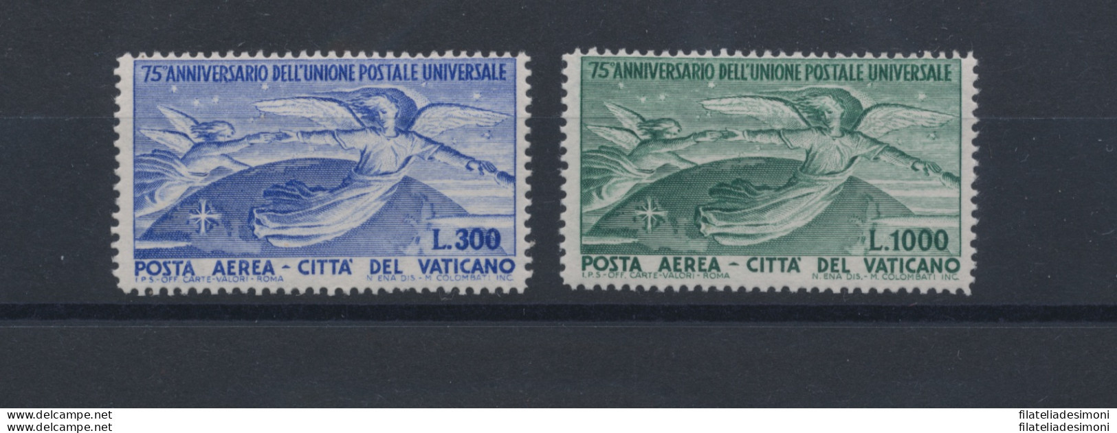 1949 Vaticano,  Posta Aerea,  75° Anniversario U.P.U. , MNH** - Airmail