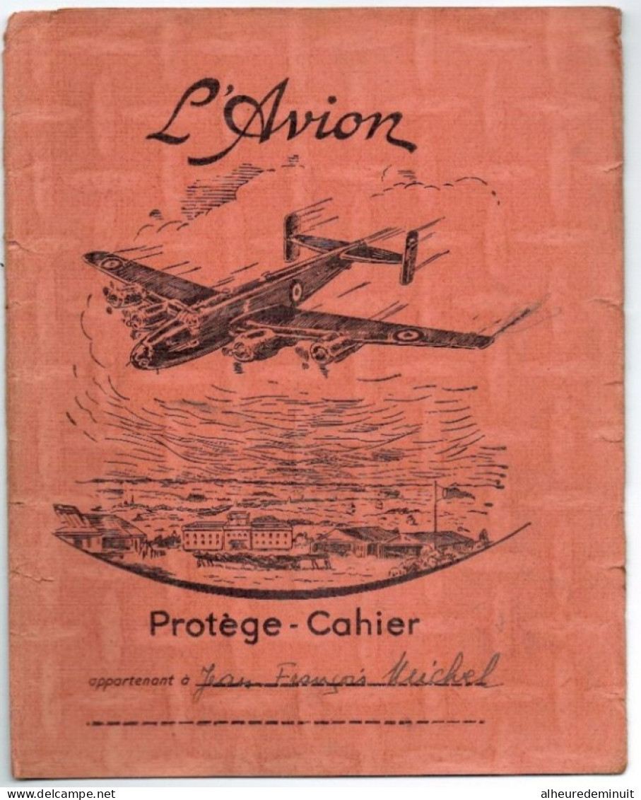 Lot 2 Protège-cahier 4 Volets-L'ATLANTIC-L'AVION-tour Eiffel"tableau Unité Mesure-table D'addition-division-lait-huile.. - Transportmiddelen