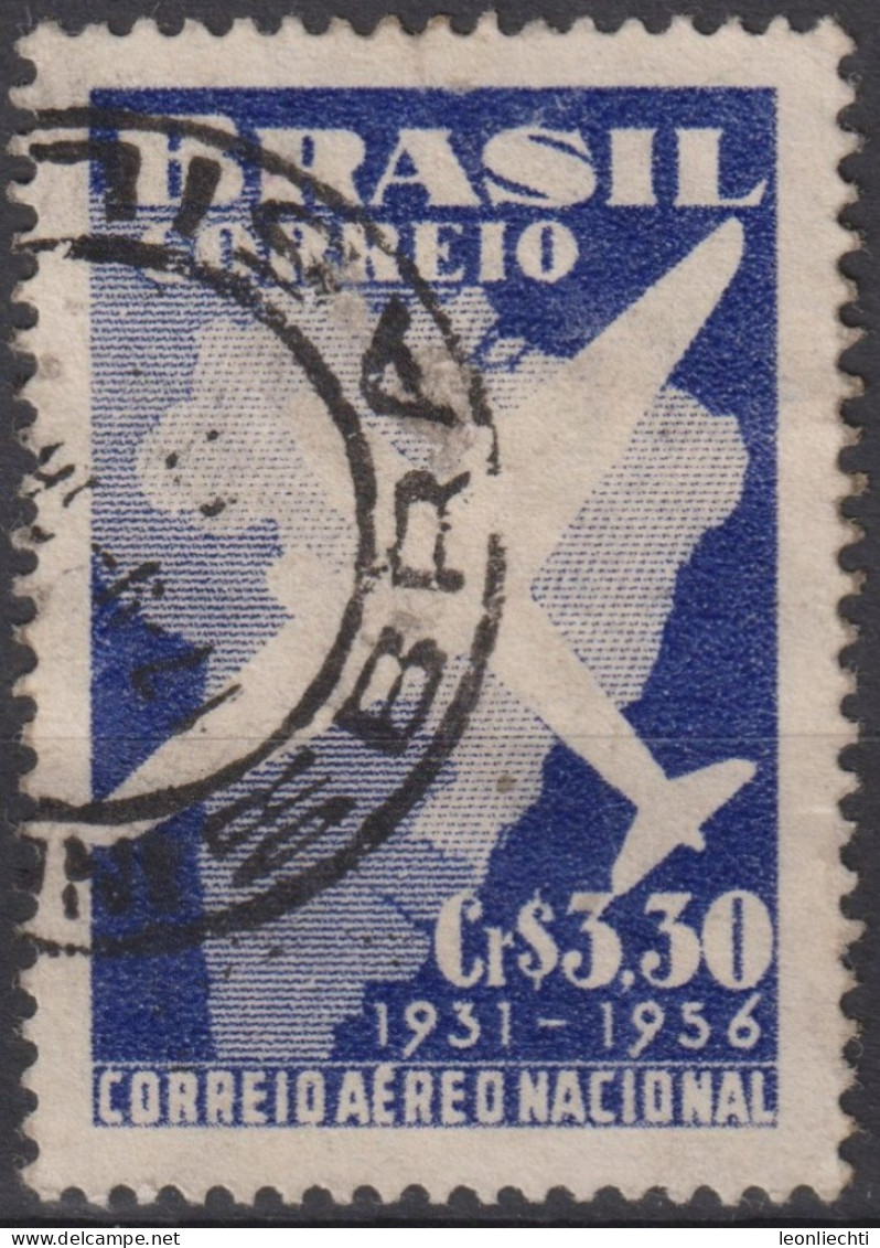 1956 Brasilien  AEREO ° Mi:BR 893, Sn:BR 836, Yt:BR PA67, 25 Years Airmail - Luchtpost