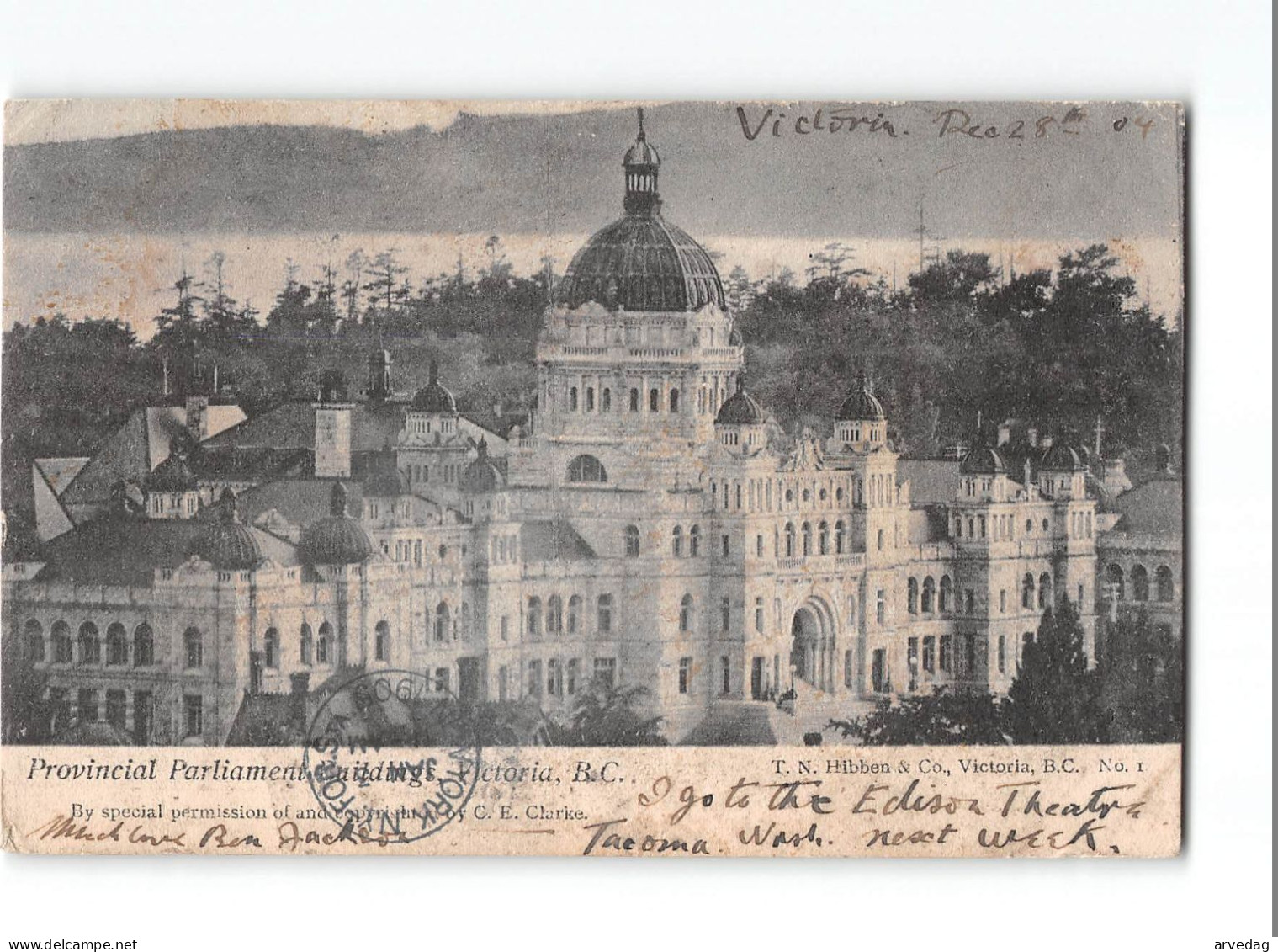 X1543  PROVINCIAL PARLIAMENT BUIDINGS VICTORIA B.C. - Victoria