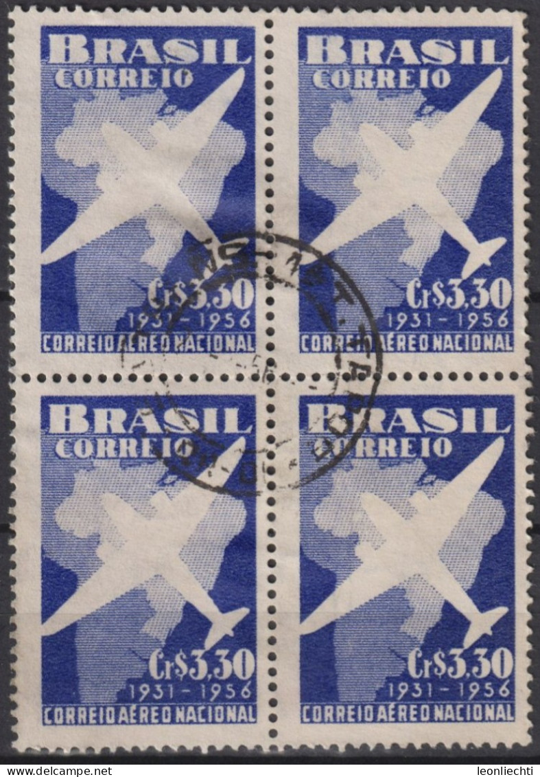 1956 Brasilien  AEREO ° Mi:BR 893, Sn:BR 836, Yt:BR PA67, 25 Years Airmail - Luchtpost