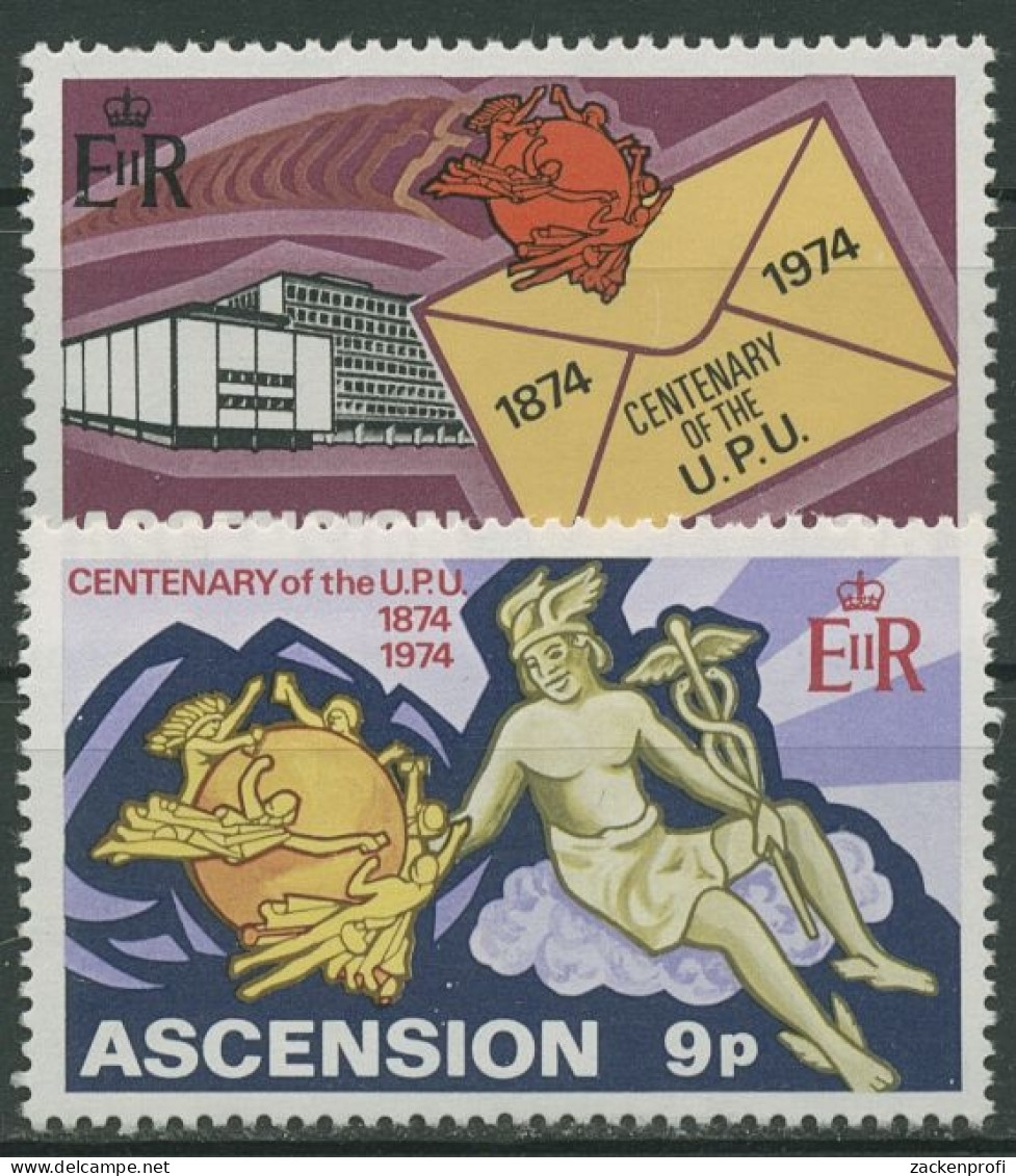 Ascension 1974 100 Jahre Weltpostverein UPU Hermes 179/80 Postfrisch - Ascension