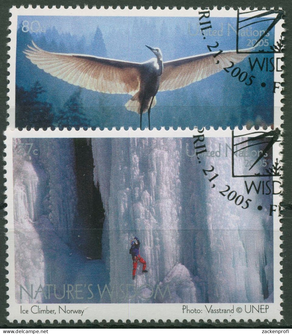 UNO New York 2005 Natur Eiskletterer Silberreiher 982/83 Gestempelt - Usados