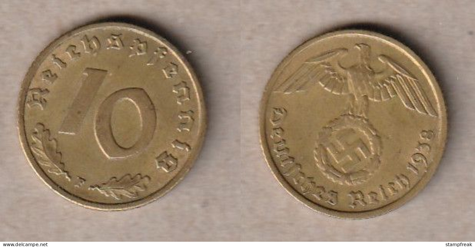 00869) 3. Reich. 10 Reichspfennig 1938F - 10 Reichspfennig