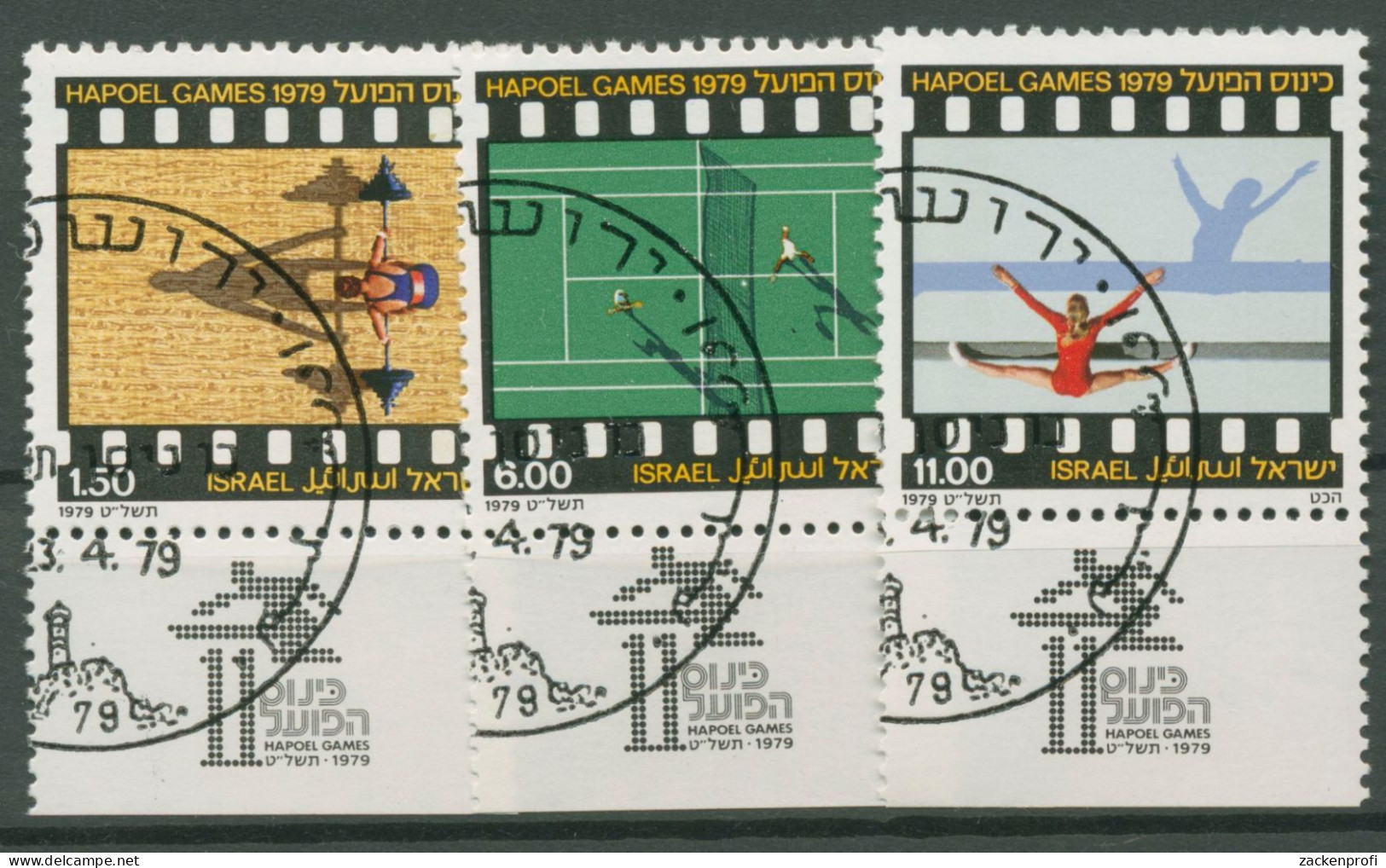 Israel 1979 Hapoel-Sportspiele 793/95 Mit Tab Gestempelt - Gebraucht (mit Tabs)