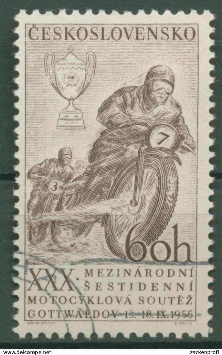 Tschechoslowakei 1955 Sechstage-Motorradrennen 933 Gestempelt - Used Stamps