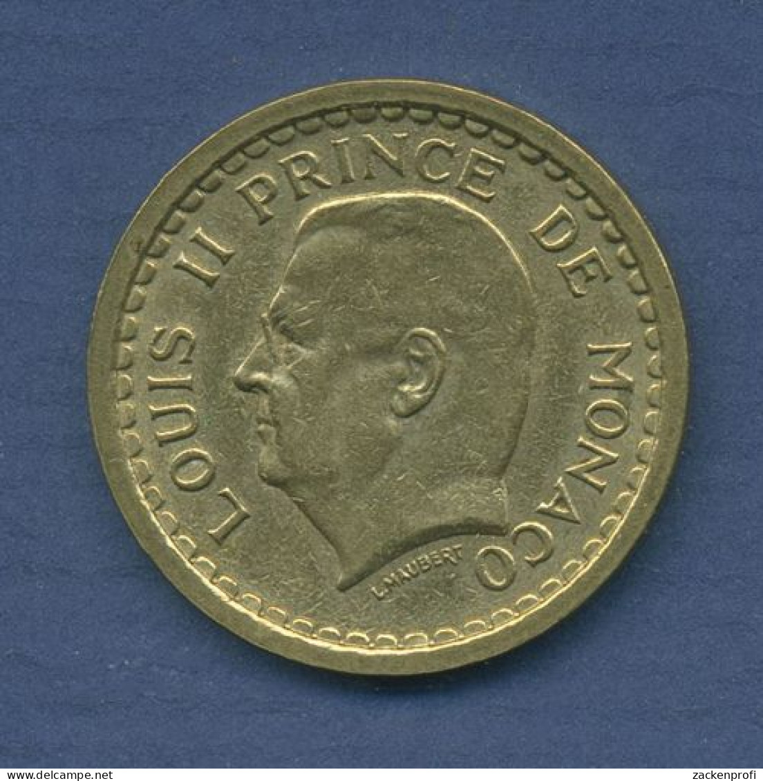 Monaco 1 Franc Kursmünze (1945), Louis II., KM 120 Vz (m6061) - 1922-1949 Louis II