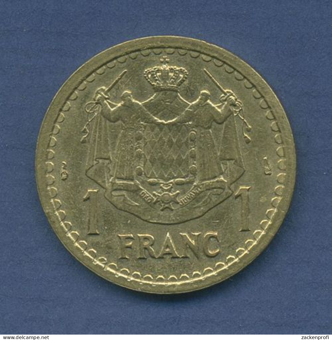 Monaco 1 Franc Kursmünze (1945), Louis II., KM 120 Vz (m6061) - 1922-1949 Louis II.
