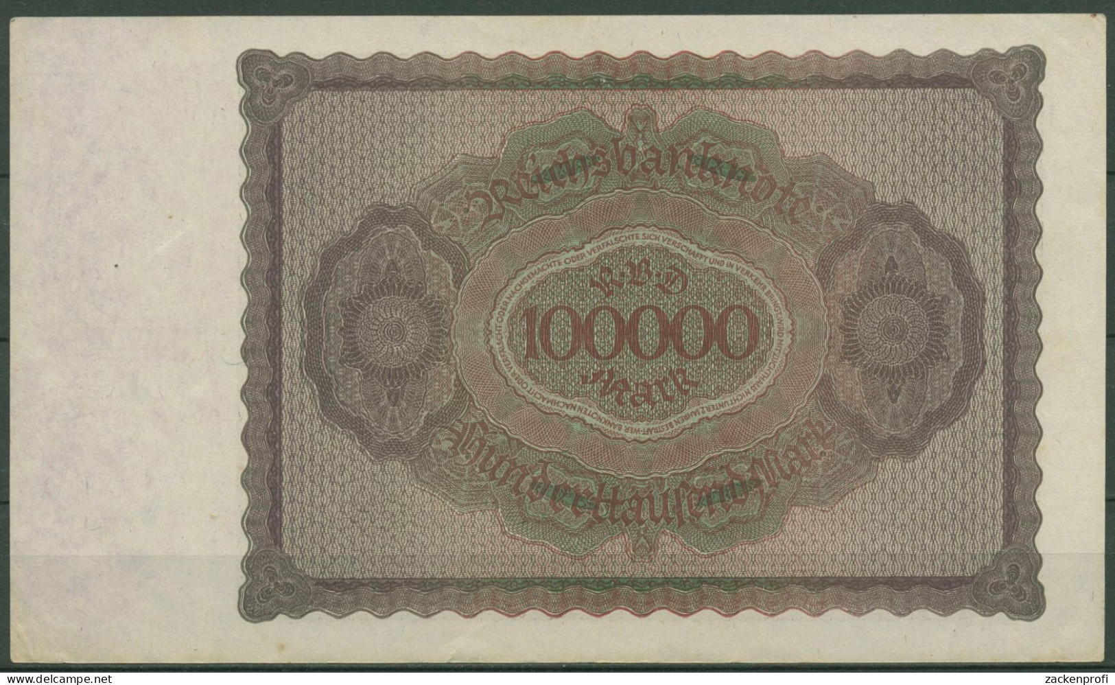 Dt. Reich 100000 Mark 1923, DEU-93d FZ D, Leicht Gebraucht (K1393) - 100.000 Mark