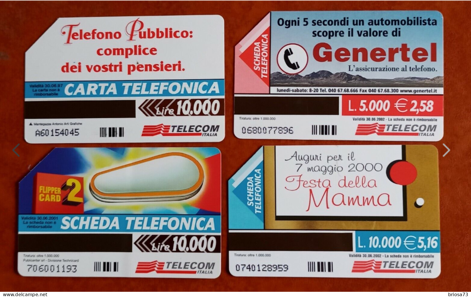 Italie.  4 Cartes Téléphoniques - Autres - Europe