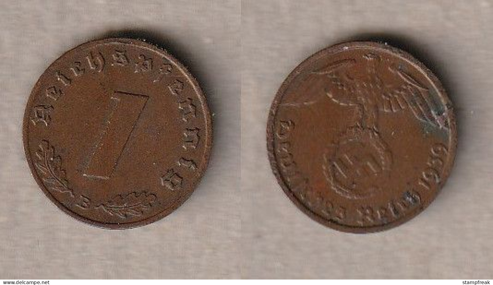 00910) Deutschland, 3. Reich, 1 Pfennig 1939B - 1 Reichspfennig