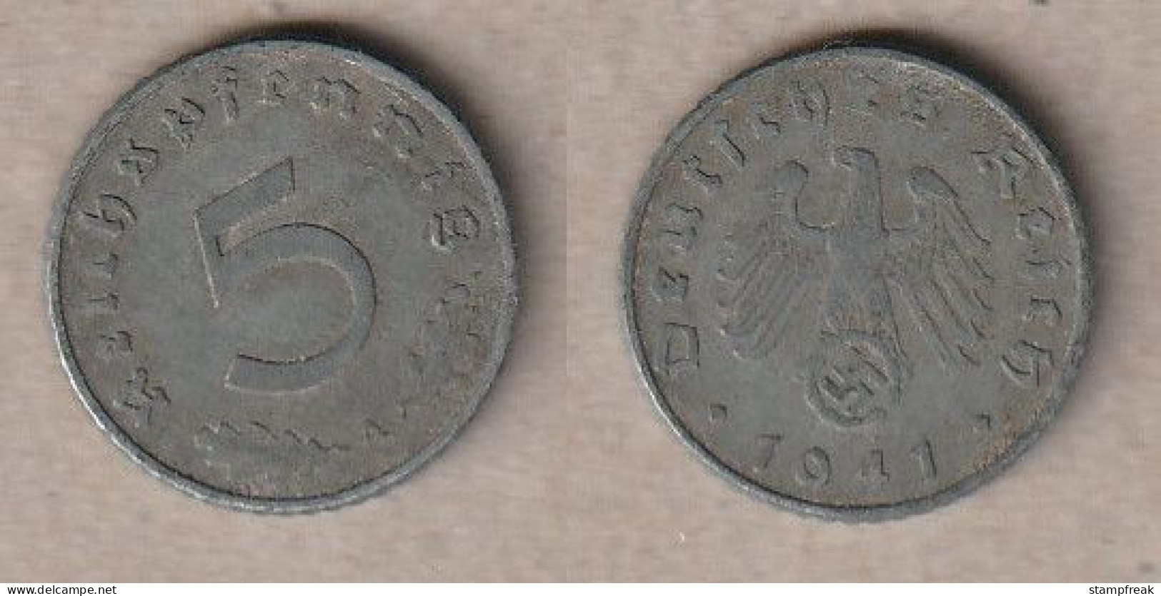 00830) Deutschland, 3. Reich, 5 Reichspfennig 1941A - 5 Reichspfennig