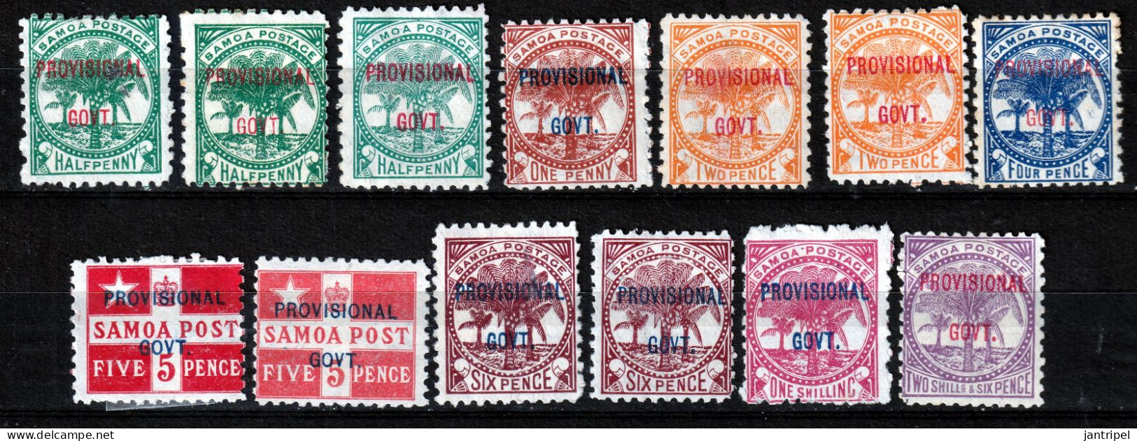 SAMOA 1899 PROVISIONALS  OVERPRINTS  MH - Samoa