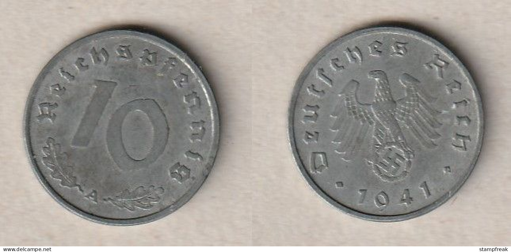 00864) Deutschland, 3. Reich, 10 Reichspfennig 1941A - 10 Reichspfennig