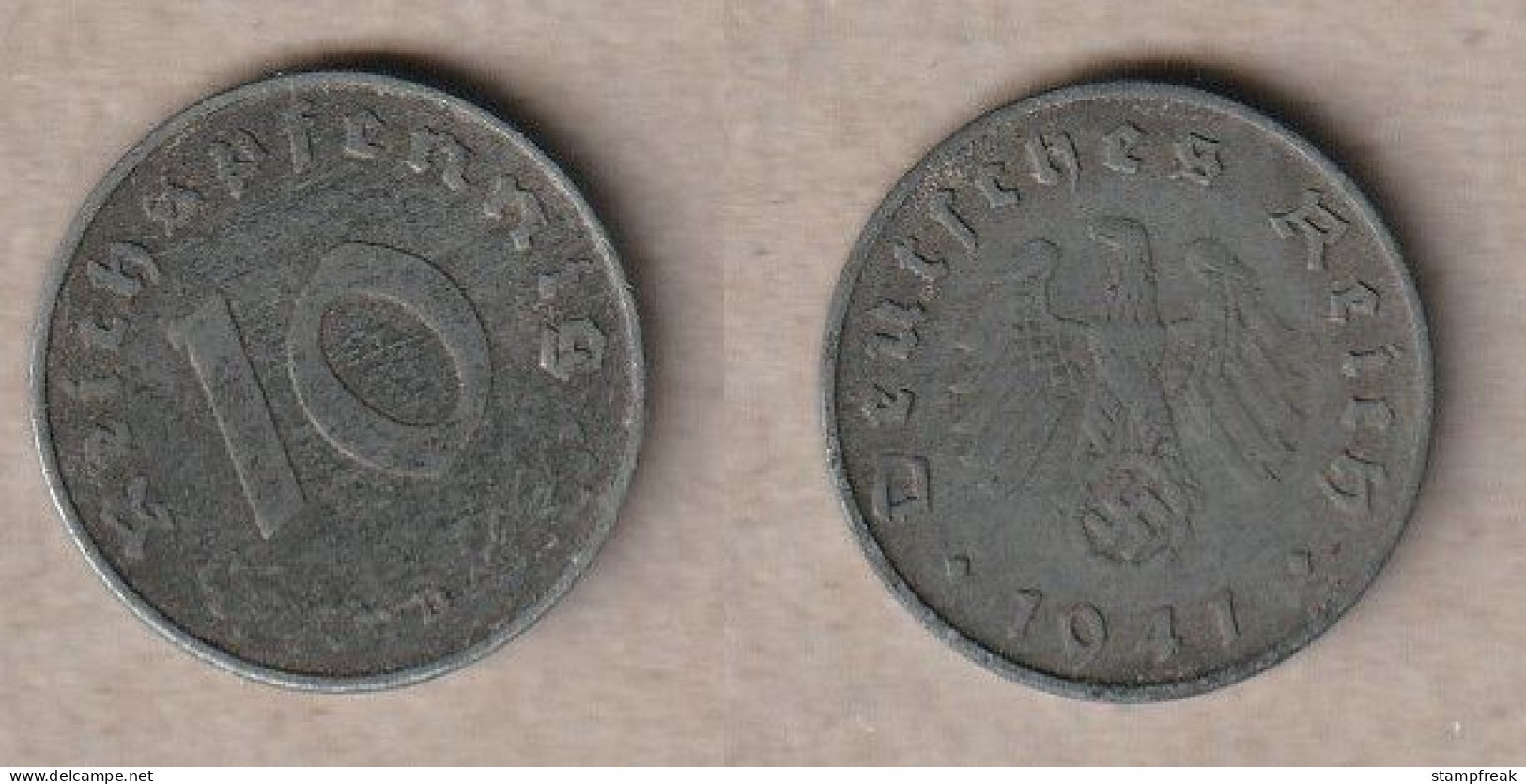 00838) Deutschland, 3. Reich, 10 Reichspfennig 1941D - 10 Reichspfennig