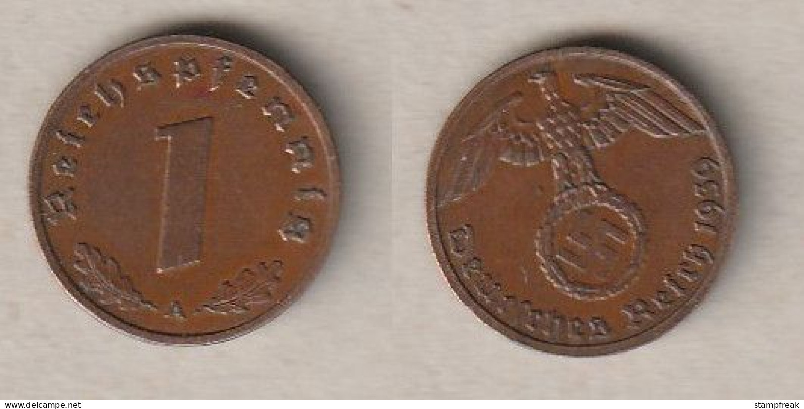 00847) Deutschland, 3. Reich, 1 Reichspfennig 1939A - 1 Reichspfennig