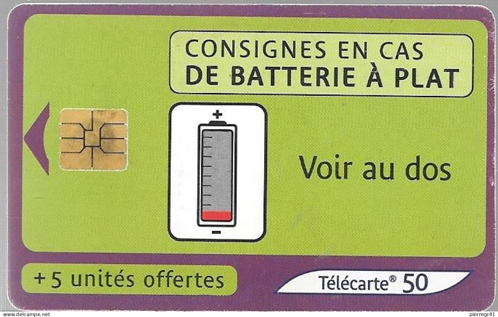 CARTE-PUCE-PUBLIC-F 1139A--50U-SO3-04/01-BATTERIE-V° Série A13613161-UTILISE-TBE - 2001