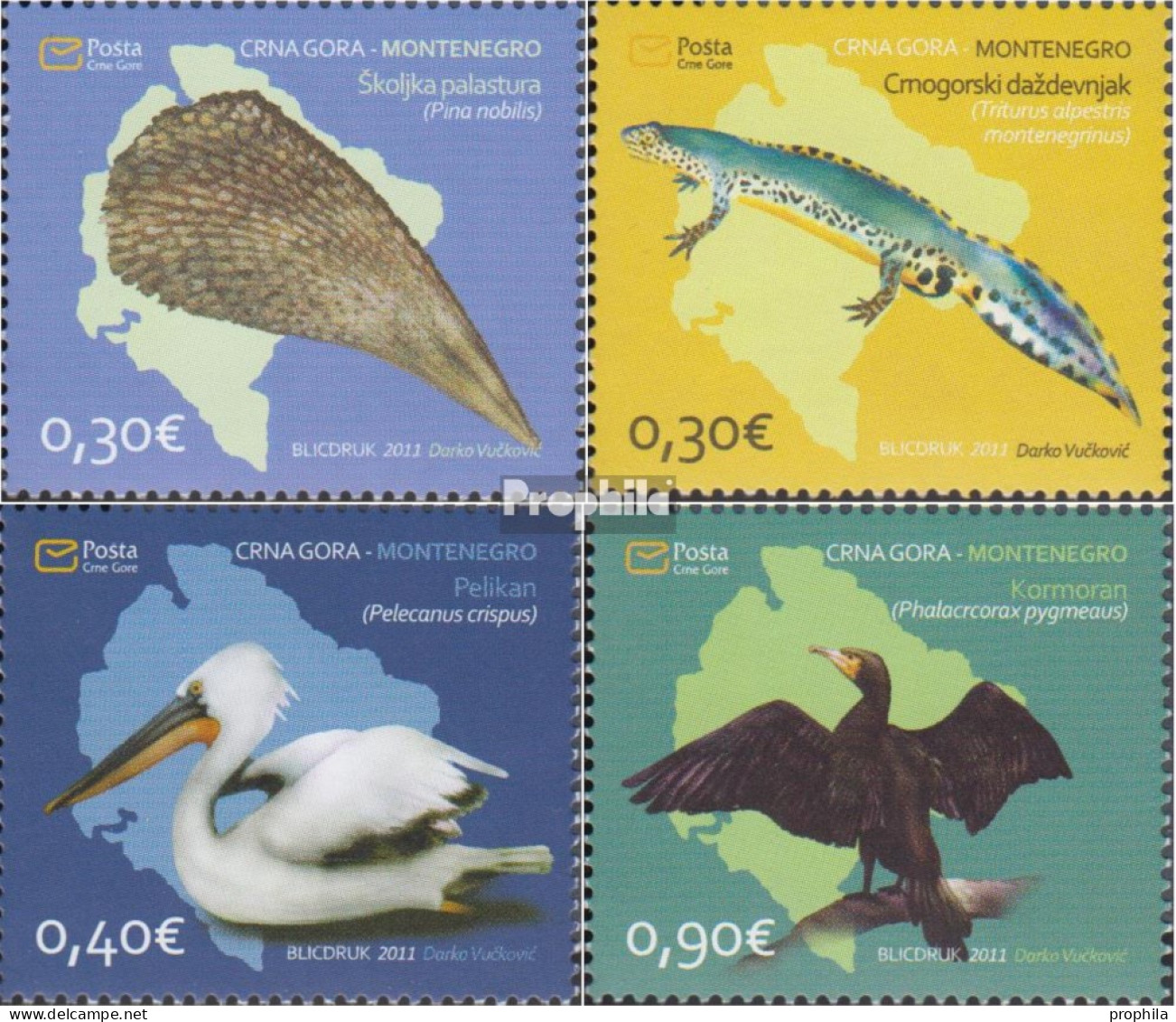 Montenegro 260-263 (kompl.Ausg.) Postfrisch 2011 Fauna - Montenegro