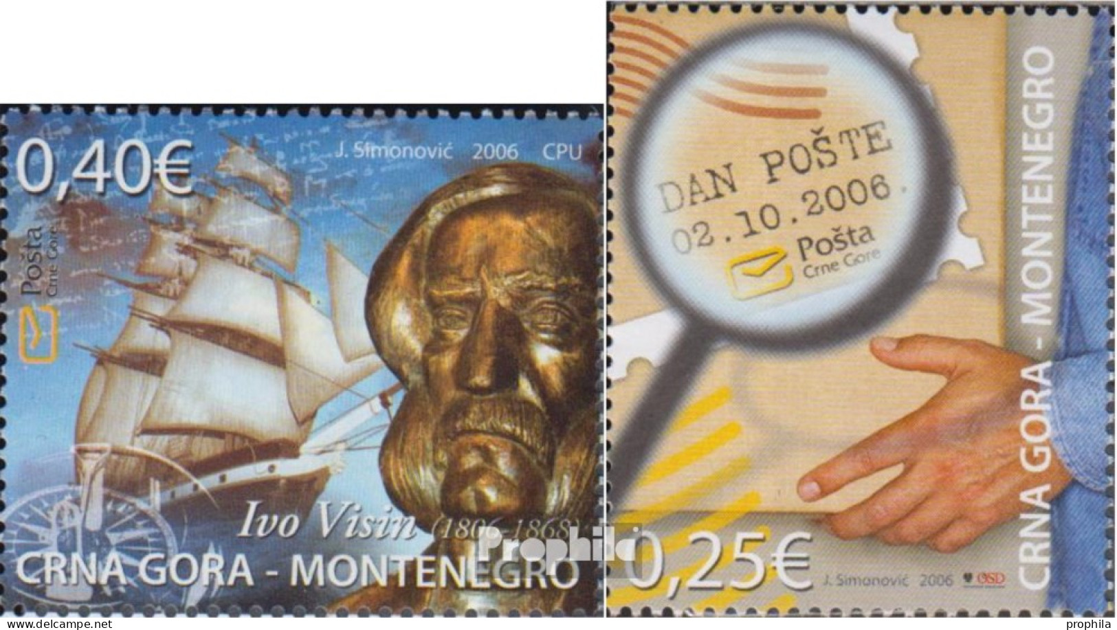 Montenegro 129,130 (kompl.Ausg.) Postfrisch 2006 Ivo Vizin, Philatelie - Montenegro