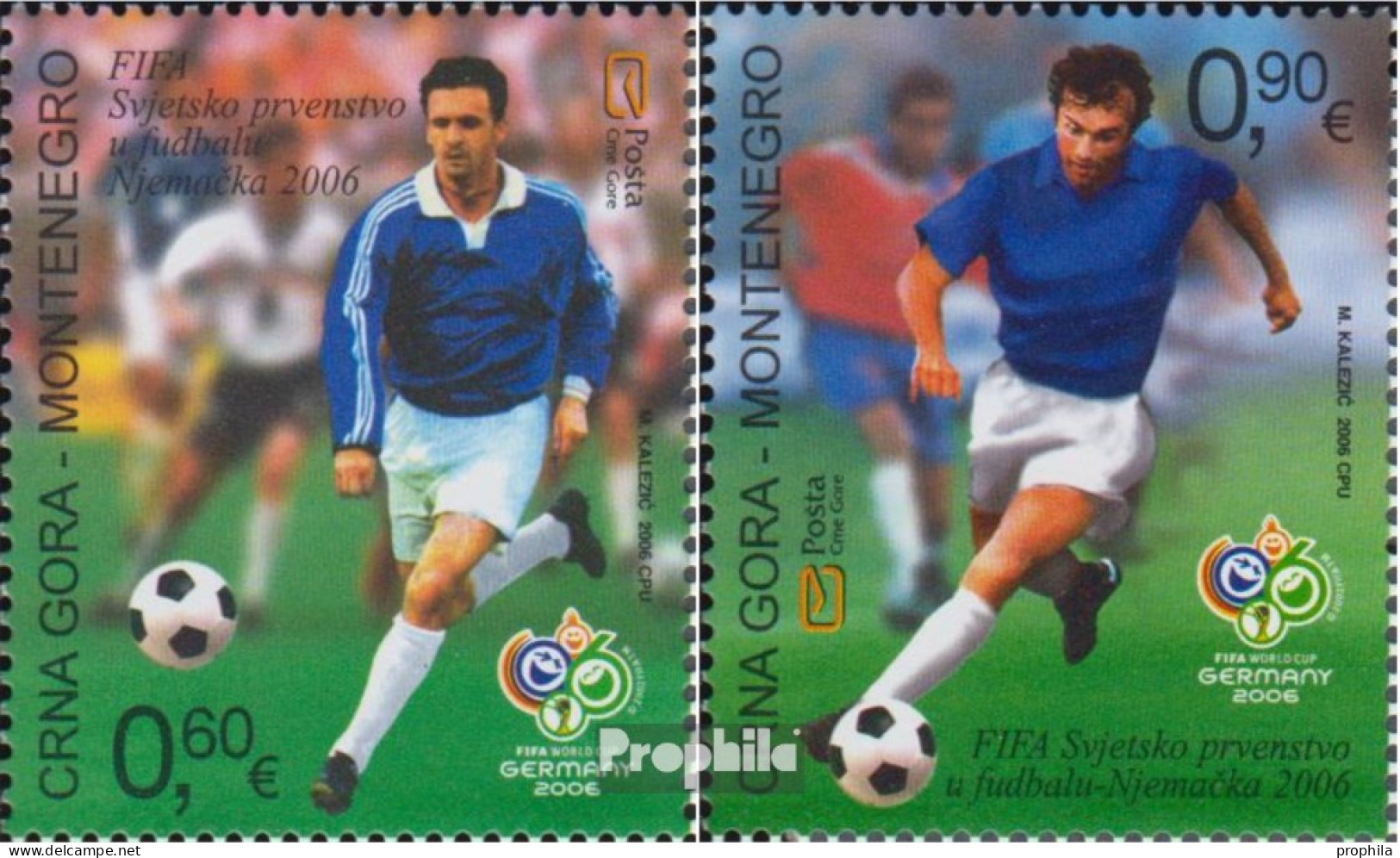 Montenegro 118-119 (kompl.Ausg.) Postfrisch 2006 Fußball WM Deutschland - Montenegro