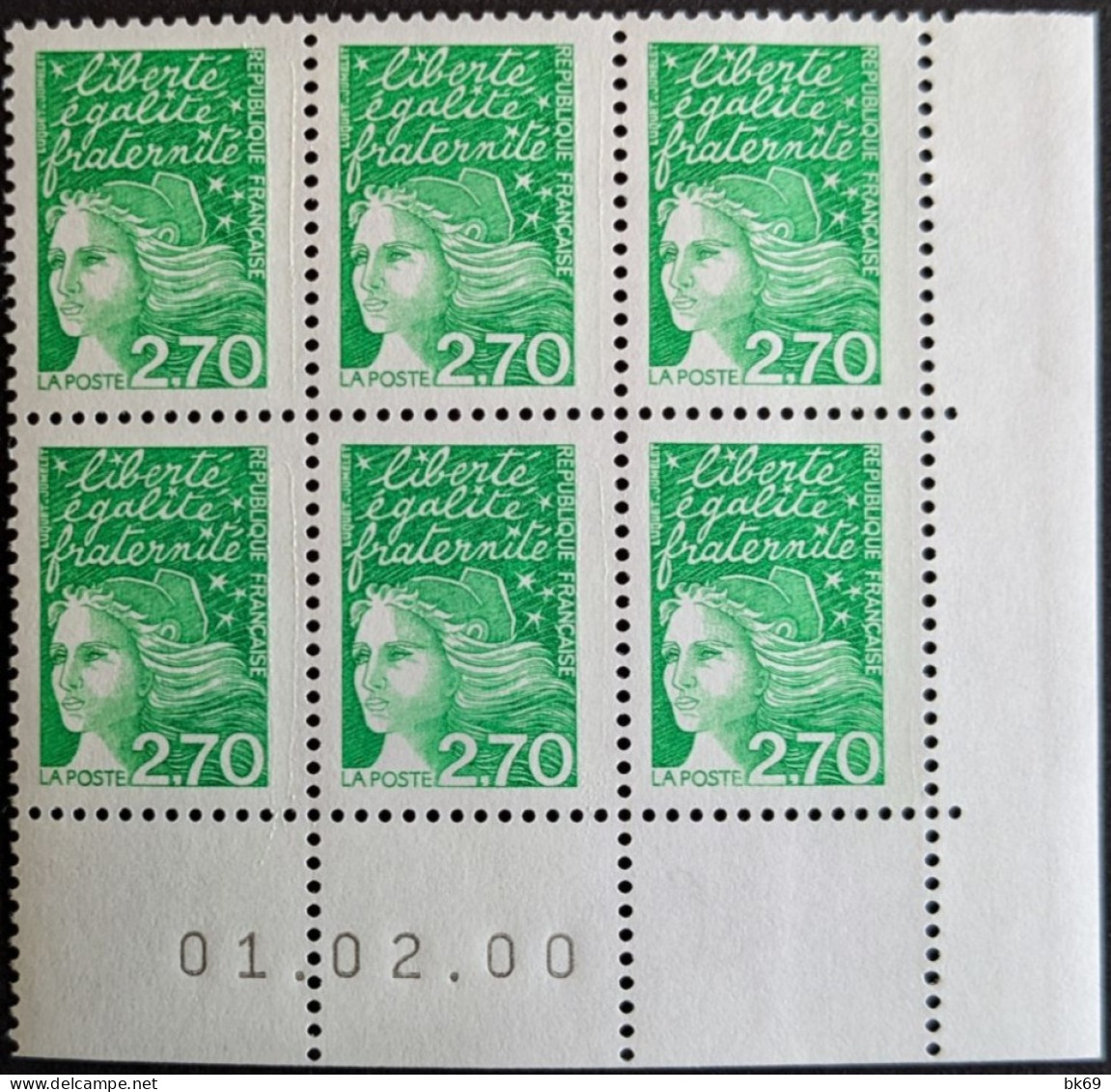 3091** Luquet 2.70 Vert - 1990-1999