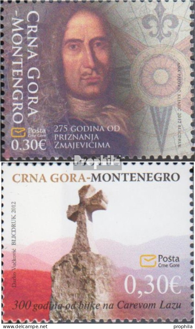 Montenegro 295,304 (kompl.Ausg.) Postfrisch 2012 Matija Zmajevic, Schlacht Carev Laz - Montenegro