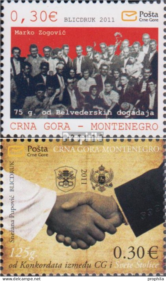 Montenegro 278,280 (kompl.Ausg.) Postfrisch 2011 Protestversammlung, Konkordat - Montenegro