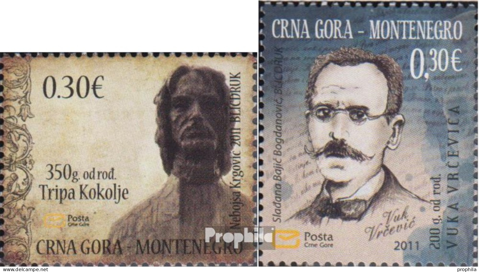 Montenegro 258,259 (kompl.Ausg.) Postfrisch 2011 Tripa Kokolje, Vrcevic - Montenegro