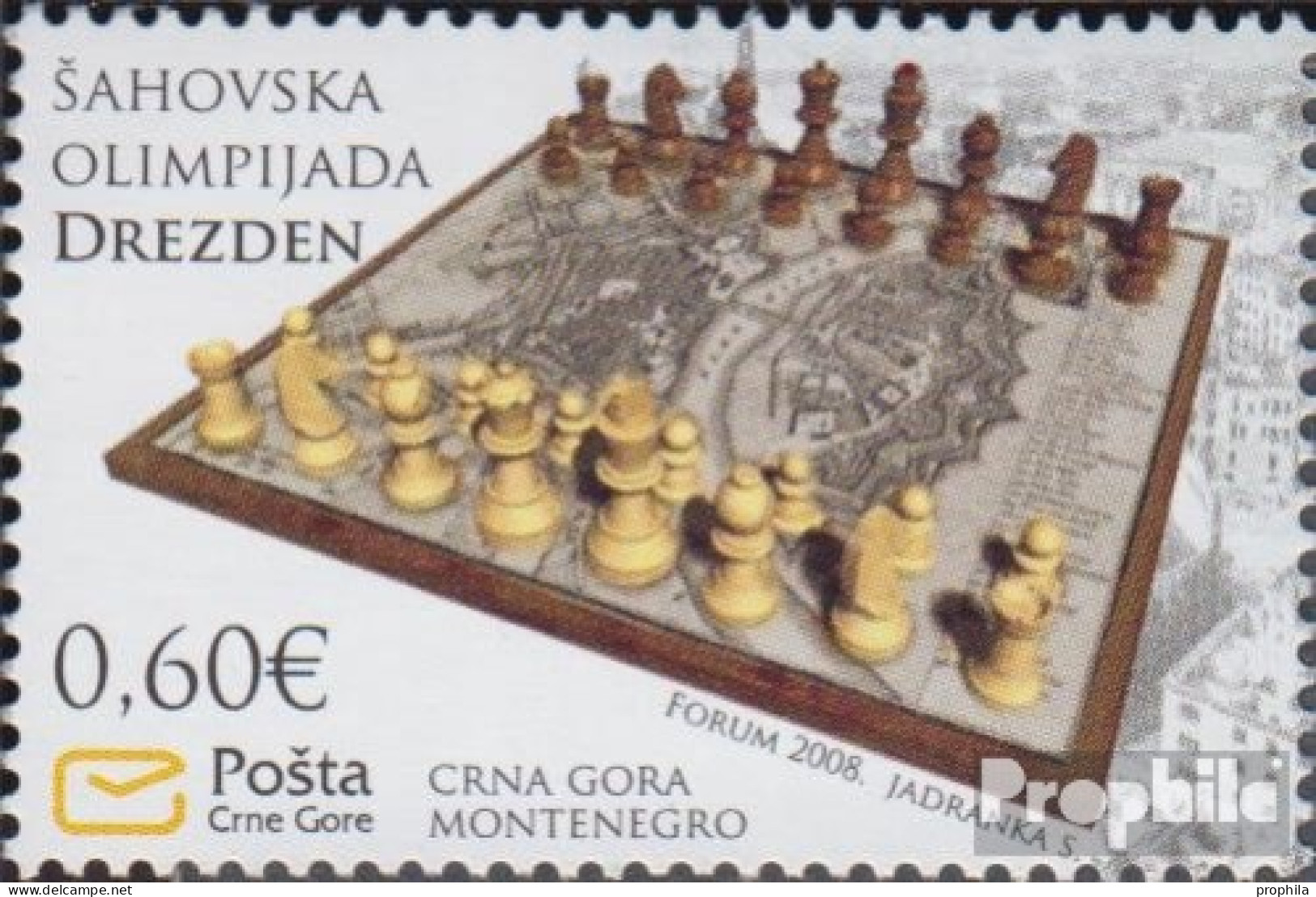 Montenegro 176 (kompl.Ausg.) Postfrisch 2008 Schacholympiade - Montenegro