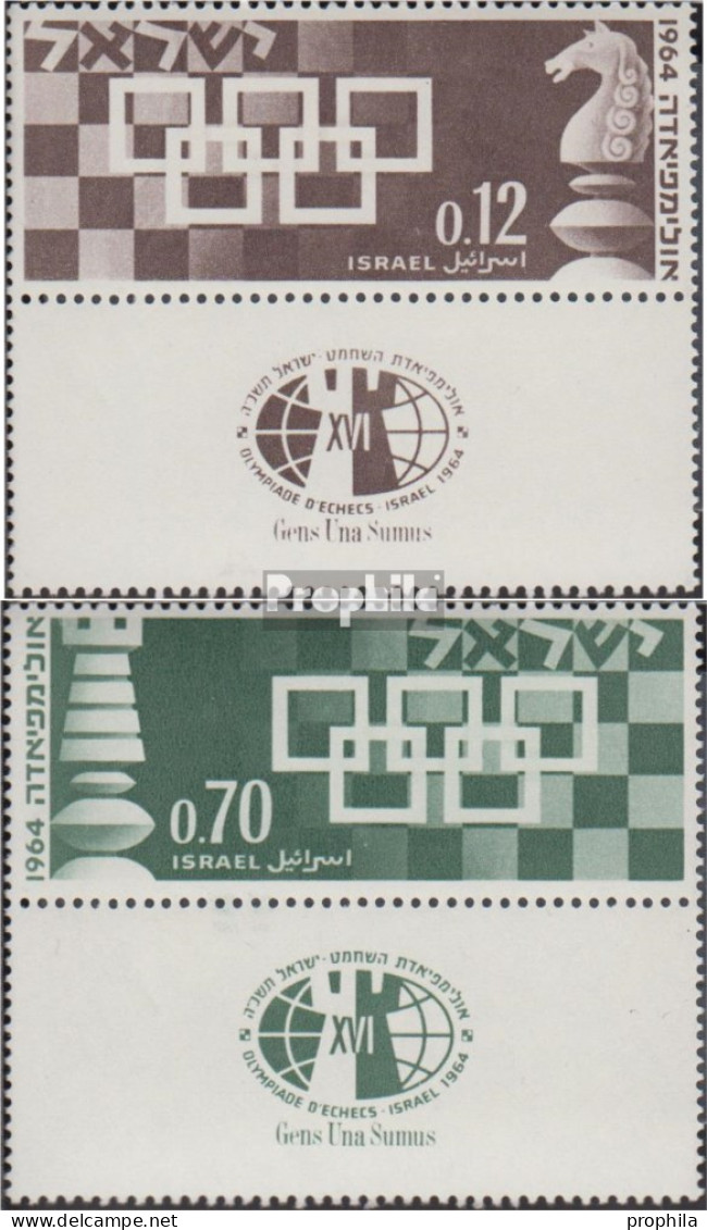 Israel 312-313 Mit Halbtab (kompl.Ausg.) Postfrisch 1964 Schach-Olympiade - Unused Stamps (with Tabs)