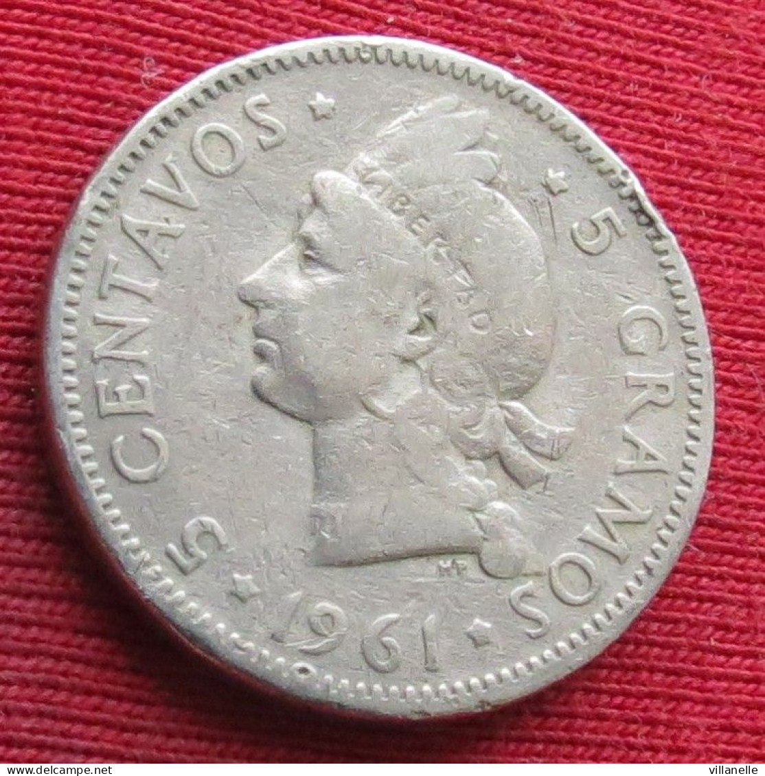 Dominican Republic 5 Centavos 1961 KM# 18 Lt 1023 *VT República Dominicana République Dominicaine - Dominicaine