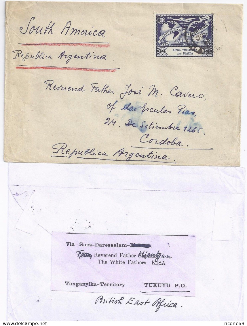 Kenya Uganda & Tanganyika, 1949 UPU Ausgabe 30 C. Auf Brief N. Argentinien.#1805 - Ouganda (1962-...)