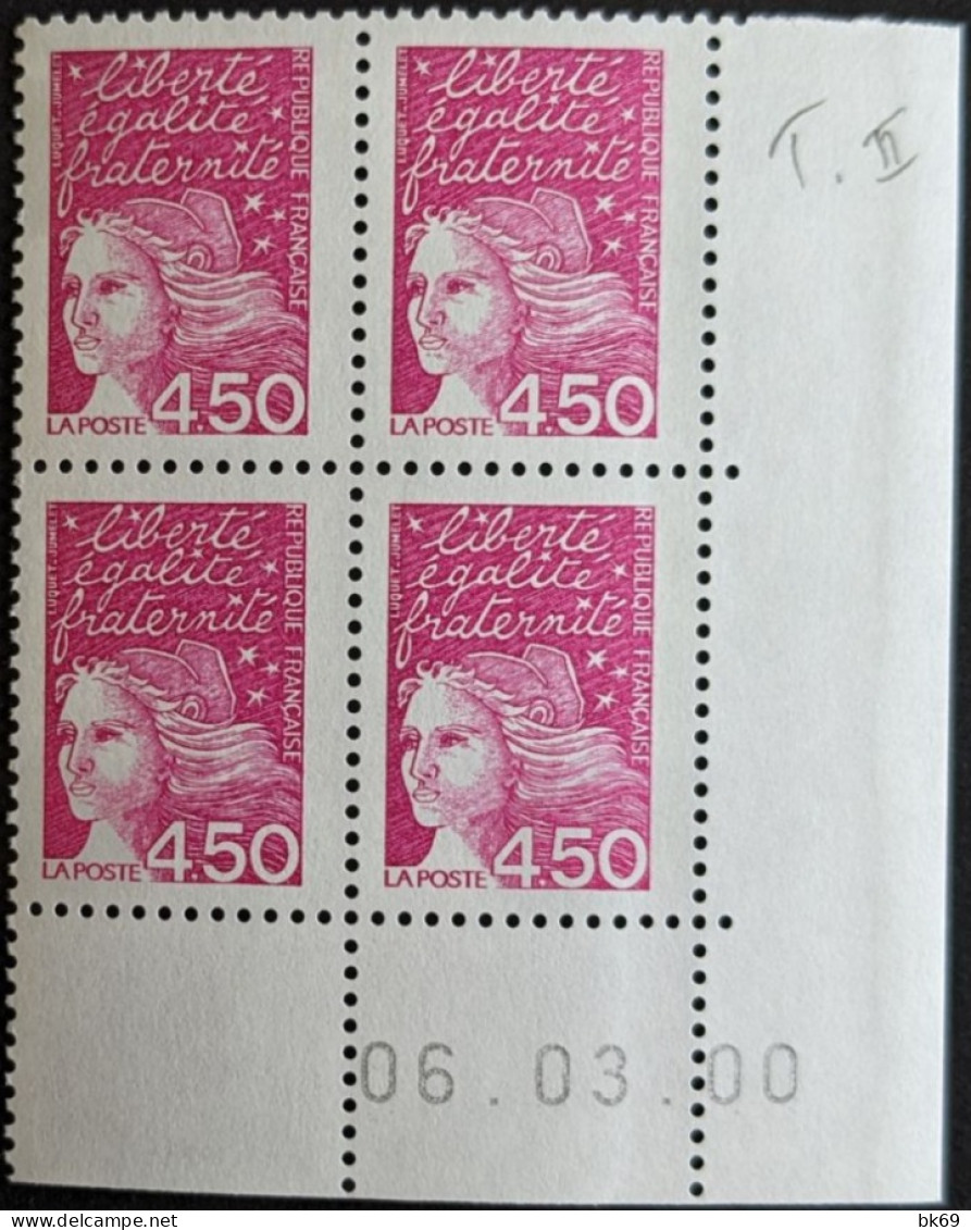 3096** Luquet 4.50 Rose Type II - 1990-1999