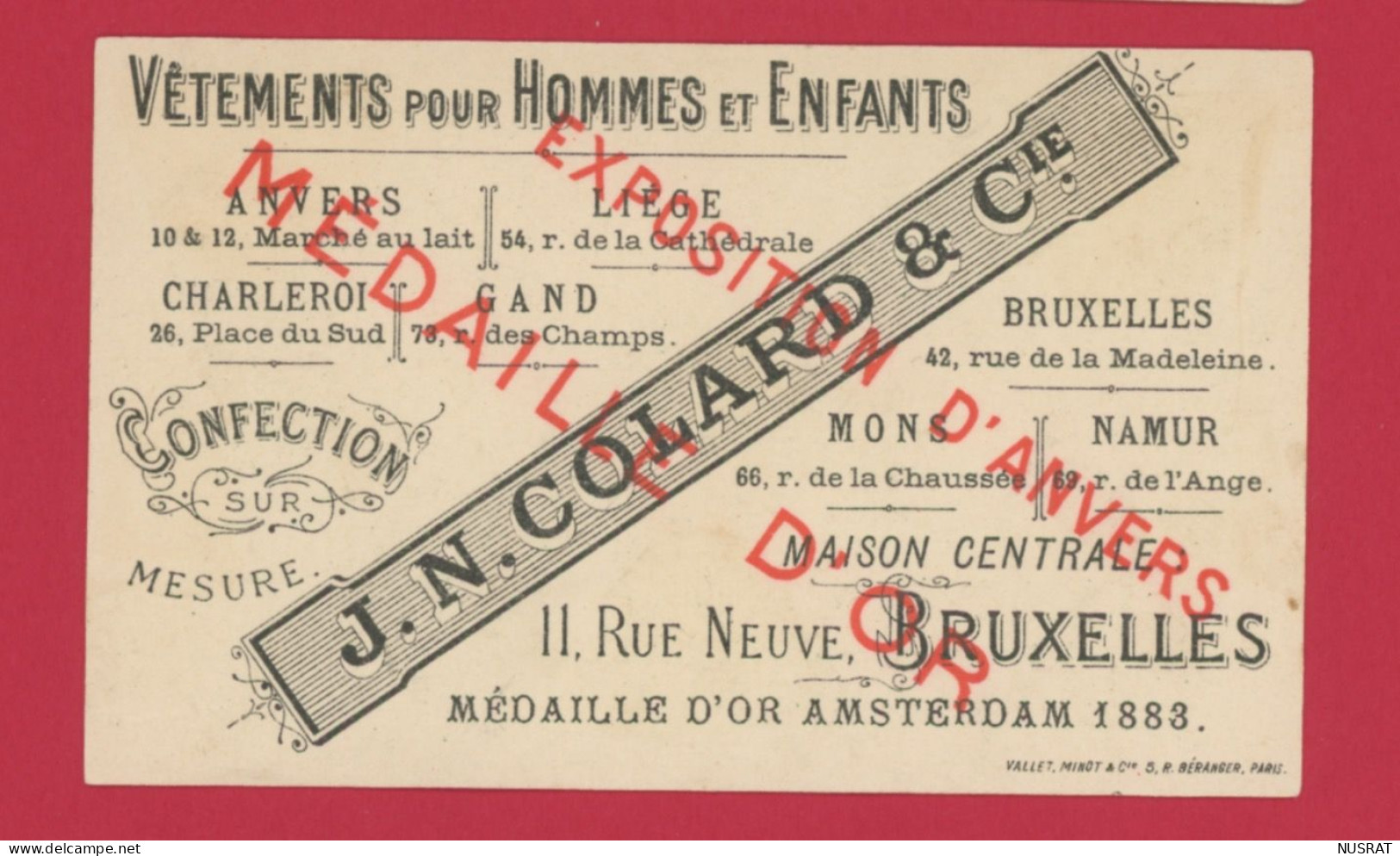 Bruxelles, J.N. Colard & Cie, Jolie Chromo Lith. Vallet Minot, Courses En Mer - Autres & Non Classés