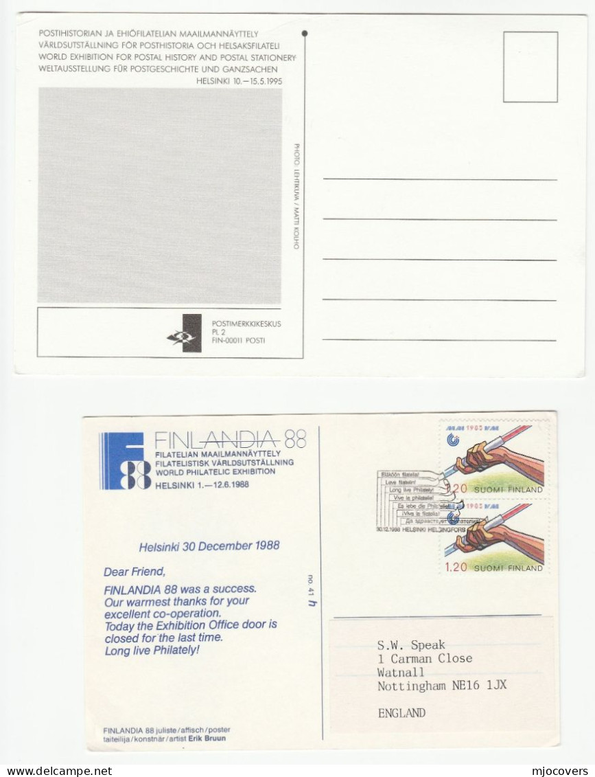 Collection FINLANDIA Event CARDS Finland Philatelic Exhibition Postcards, Cover Stamps Postcard - Brieven En Documenten