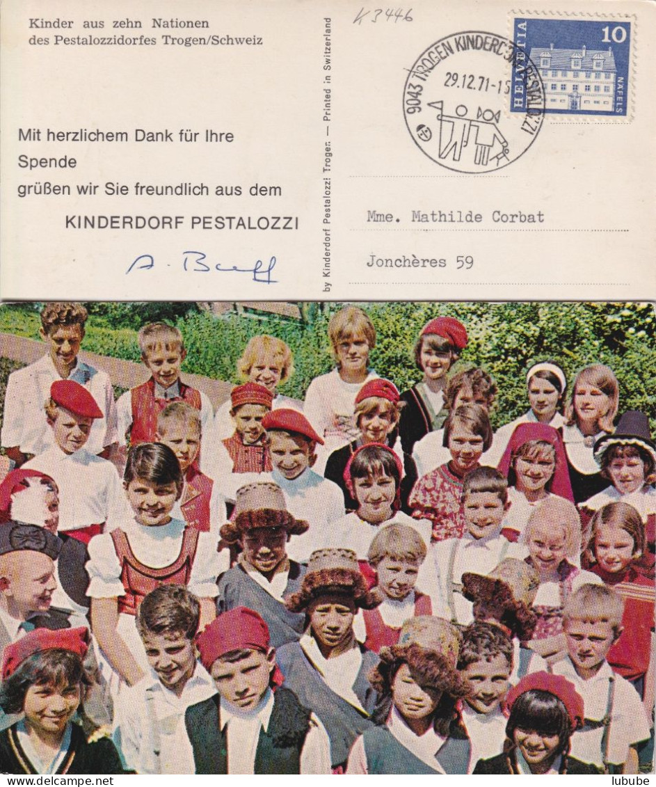 Trogen - Dankeskarte Kinderdorf Pestalozzi        1971 - Trogen