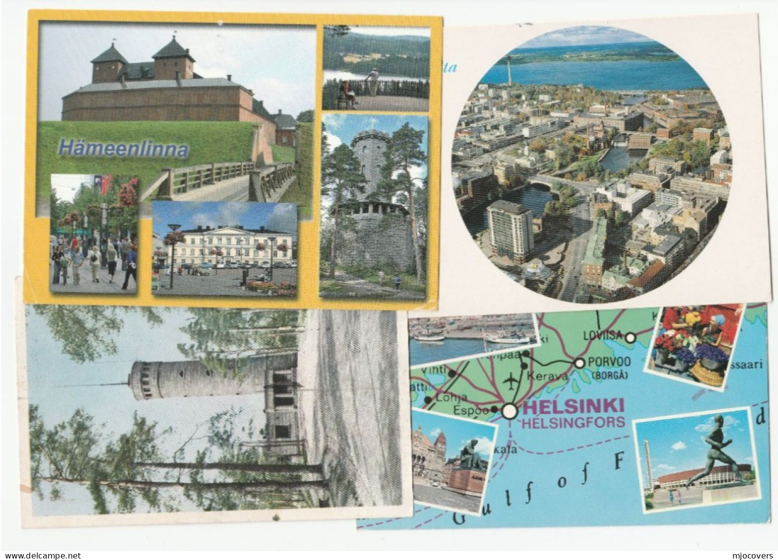 4 Diff FINLAND Postcards To GB  Views Postcard Stamps Cover - Brieven En Documenten