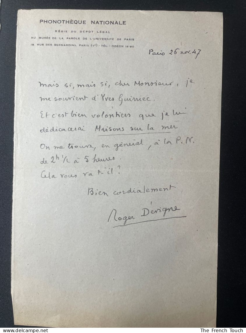 Roger Dévigne - 1938 - Correspondance [4 Lettres] - Escritores