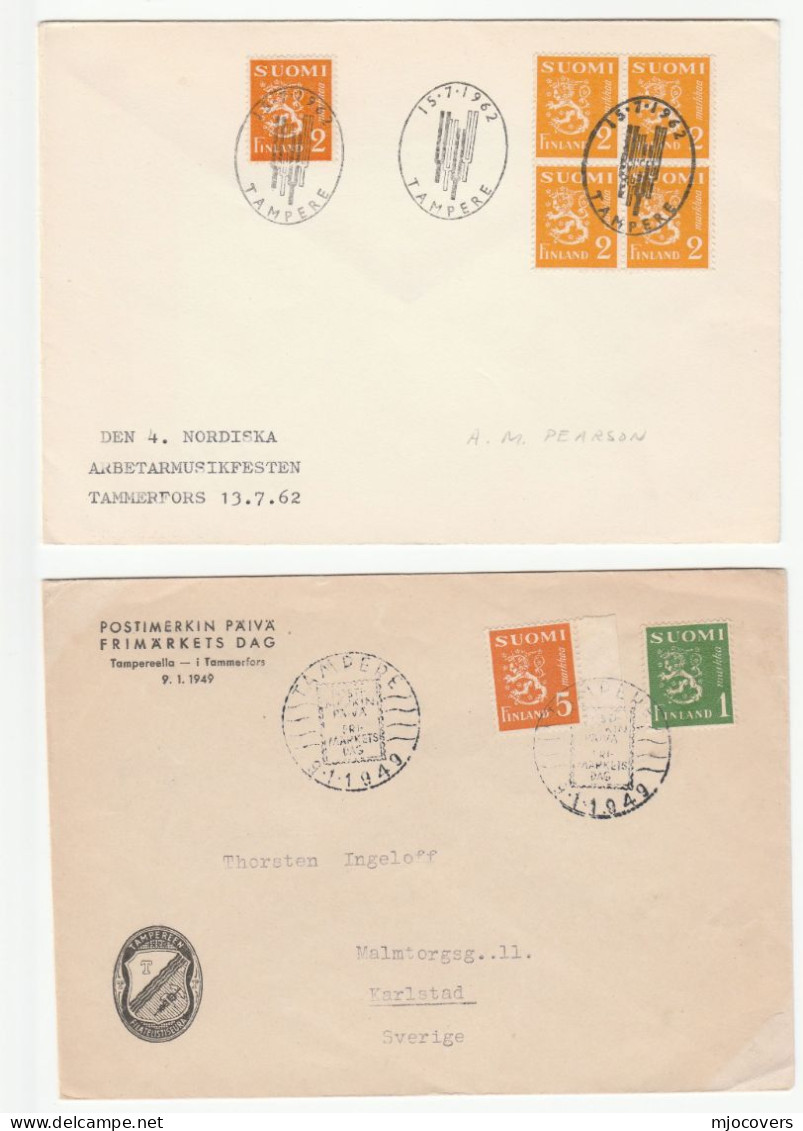 1949 & 1962 TAMPERE Finland EVENT COVERS Stamps Cover - Briefe U. Dokumente