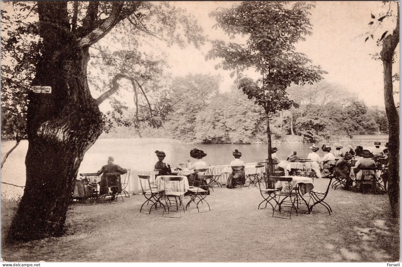 Bad Nauheim , Am Teichhaus (Stempel: Bad Nauheim 1910 , Nach Norwegen) - Bad Nauheim