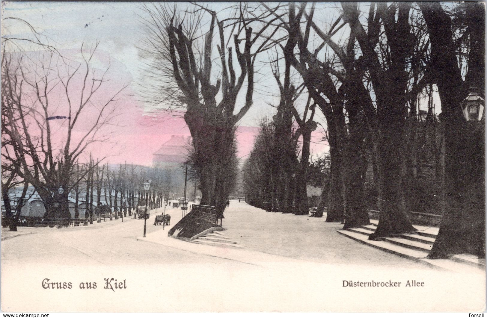 Gruss Aus Kiel , Düsternbrocker Allee (Stempel: Kiel 1907, Nach Norwegen) - Kiel